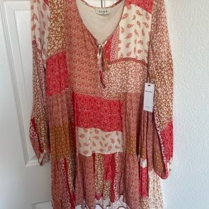 Red Dress Patchwork Dress